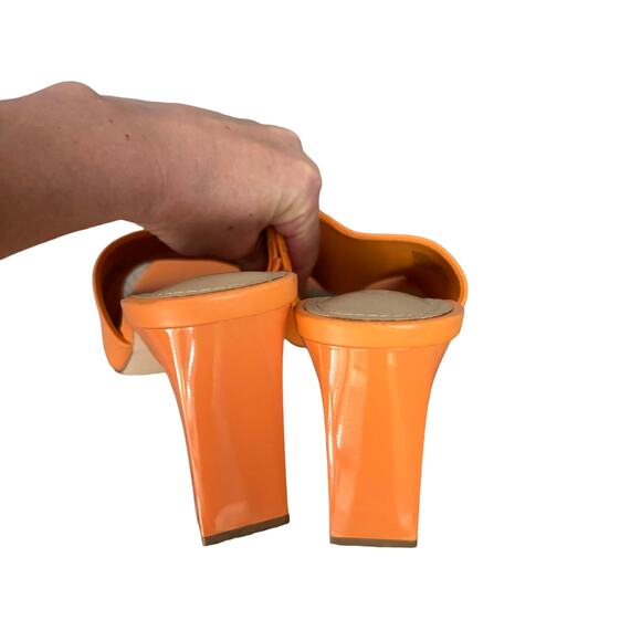 JustFab Kieran Mule Heeled Sandal in Orange Tangerine 8.5 - Picture 5 of 8